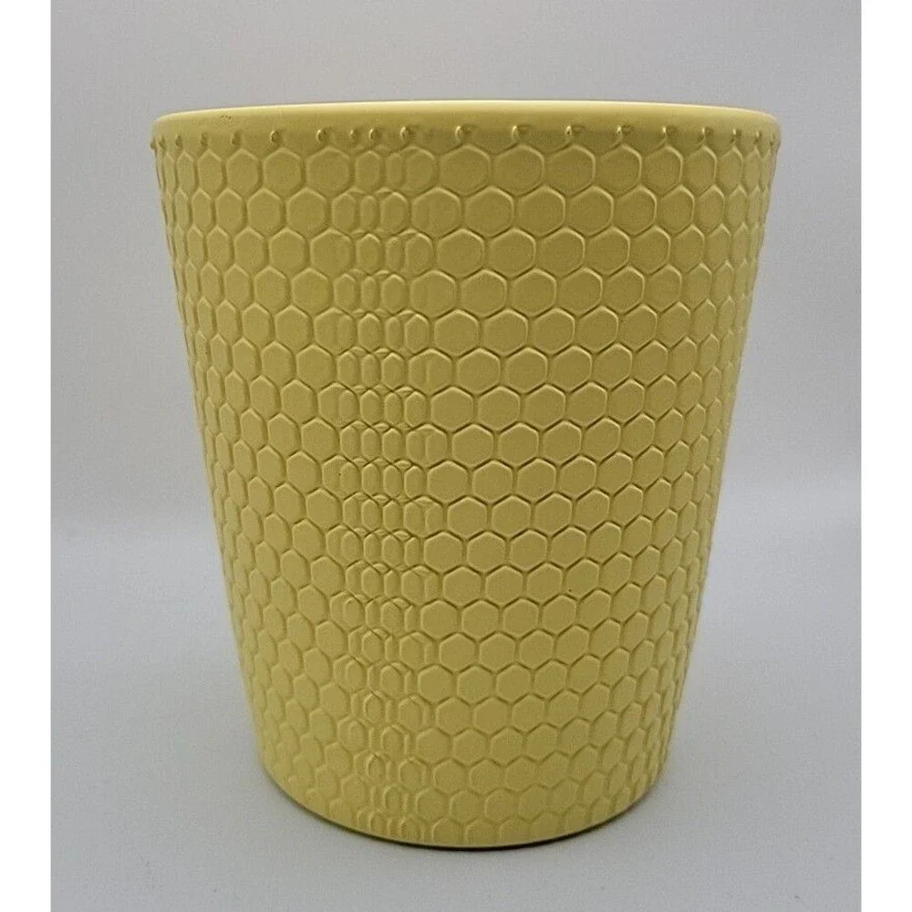 Yellow Honeycomb Bee Planter Flower Vase Easter Spring Bright Made In Germany